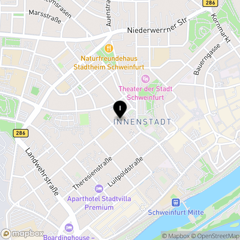 Kartenausschnitt:Berufsfachschule für Pflege Schweinfurt am Krankenhaus St. Josef