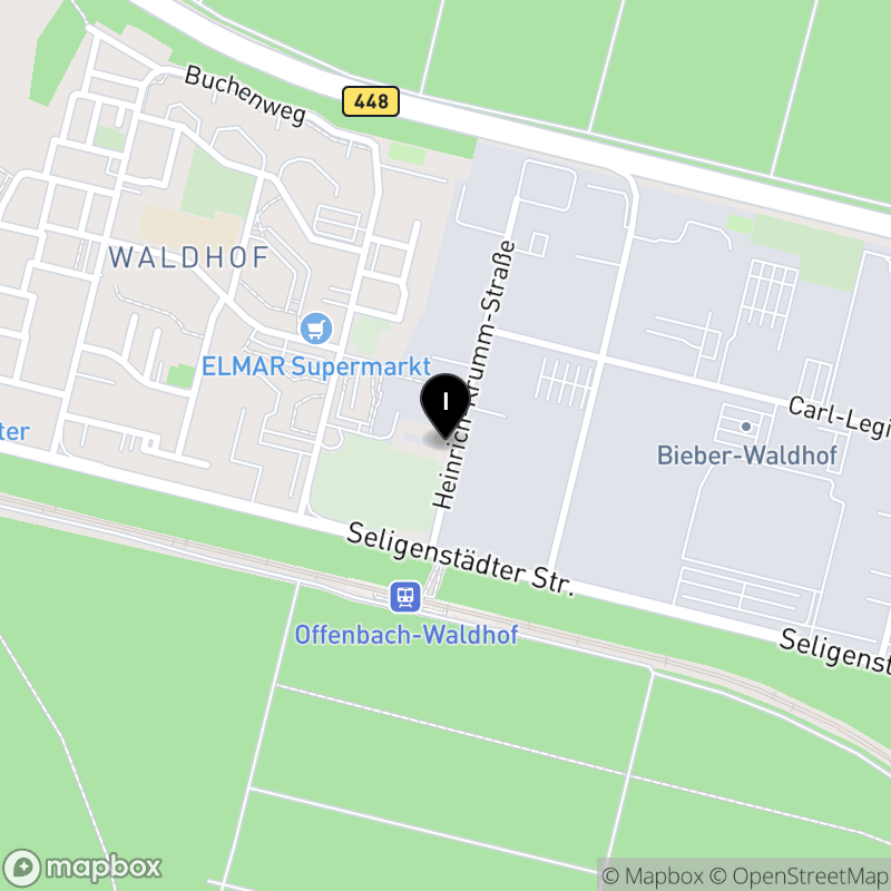 Kartenausschnitt:ProGenius Private Berufliche Schule Offenbach