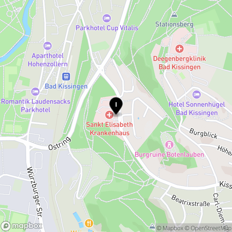 Kartenausschnitt:Berufsfachschule für Pflege Bad Kissingen der Helios Gesellschaft für berufliche Bildung mbH