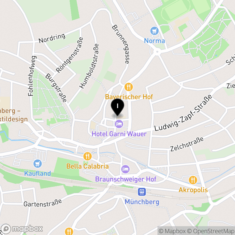 Kartenausschnitt:Berufsfachschule für Pflege der Kliniken HochFranken in Münchberg