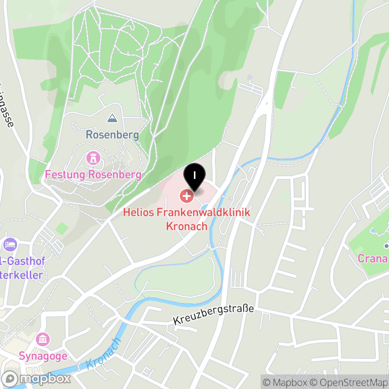 Kartenausschnitt:Berufsfachschule für Pflege der Helios Gesellschaft für berufliche Bildung mbH in Kronach