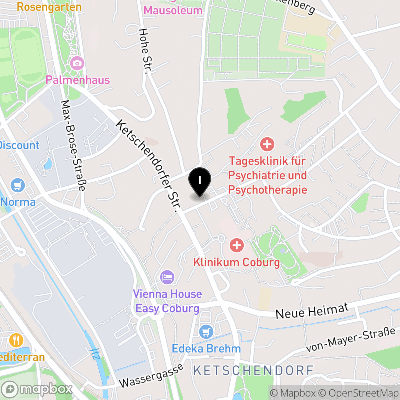 Kartenausschnitt:Berufsfachschule für Altenpflegehilfe Coburg der Klinikum Coburg GmbH