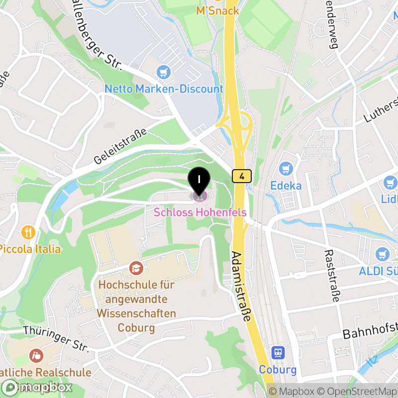 Kartenausschnitt:Berufsfachschule für Logopädie der Medau-Schulen priv. gemeinnützige Gesellschaft mbH Coburg