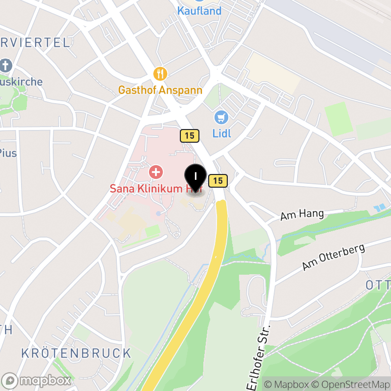 Kartenausschnitt:Berufsfachschule für Altenpflegehilfe, Hochfränk. Bildungsz. für Gesundheit und Pflege gGmbH