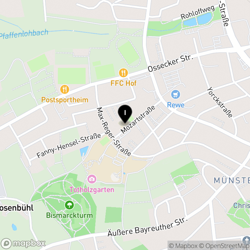 Kartenausschnitt:Fachakademie für Sozialpädagogik Hof der Diakoneo KdöR