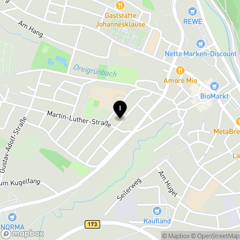 Kartenausschnitt:Staatliche Berufsfachschule für bekleidungstechnische Assistenten Naila