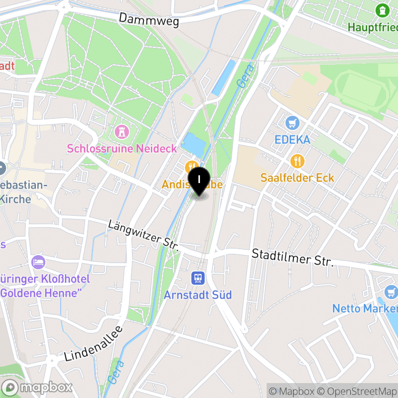 Kartenausschnitt:Private Pflegeakademie Arnstadt, Höhere Berufsfachschule für Altenpflege