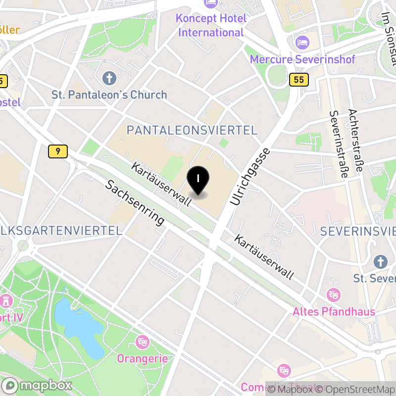 Kartenausschnitt:Berufskolleg Kartäuserwall