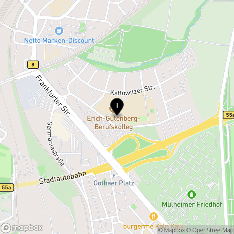 Kartenausschnitt:Erich-Gutenberg-Berufskolleg Köln