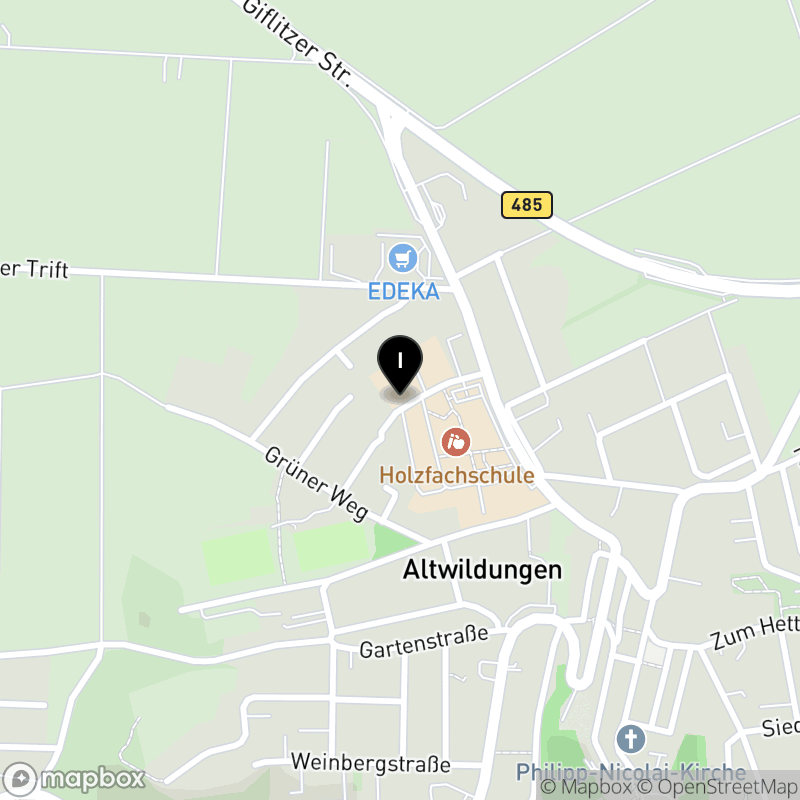 Kartenausschnitt:Holzfachschule Bad Wildungen