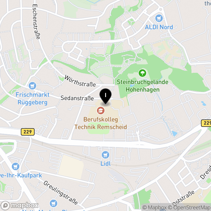 Kartenausschnitt:Berufskolleg Technik Remscheid
