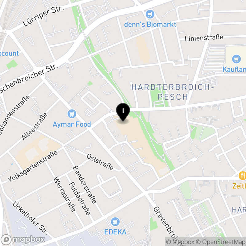 Kartenausschnitt:Berufskolleg Volksgartenstraße für Wirtschaft und Verwaltung