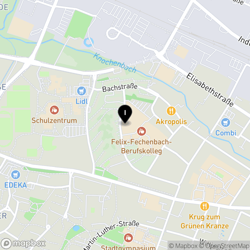 Kartenausschnitt:Felix-Fechenbach-Berufskolleg des Kreises Lippe in Detmold