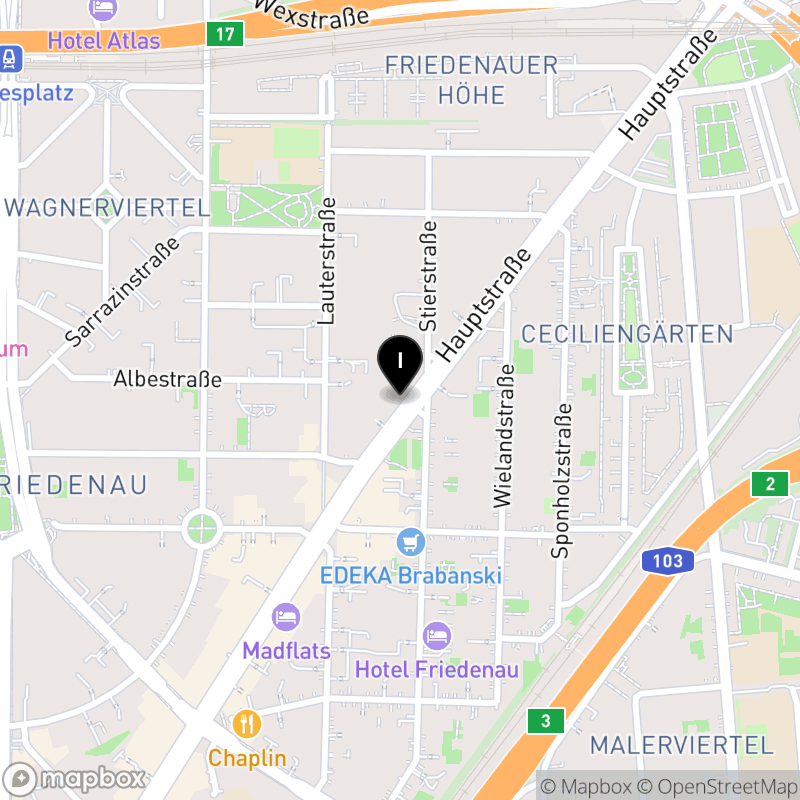 Kartenausschnitt:BBA - Akademie der Immobilienwirtschaft e.V.