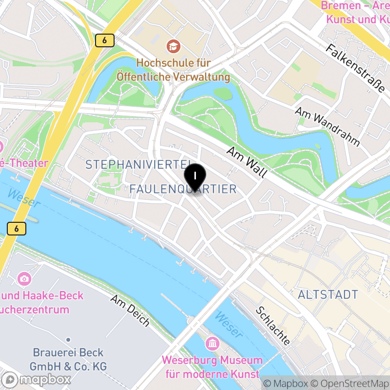 Kartenausschnitt:Private Fachschule für Sozialpädagogik und Heilerziehungspflege, Paritätisches Bildungswerk Bremen e.V.