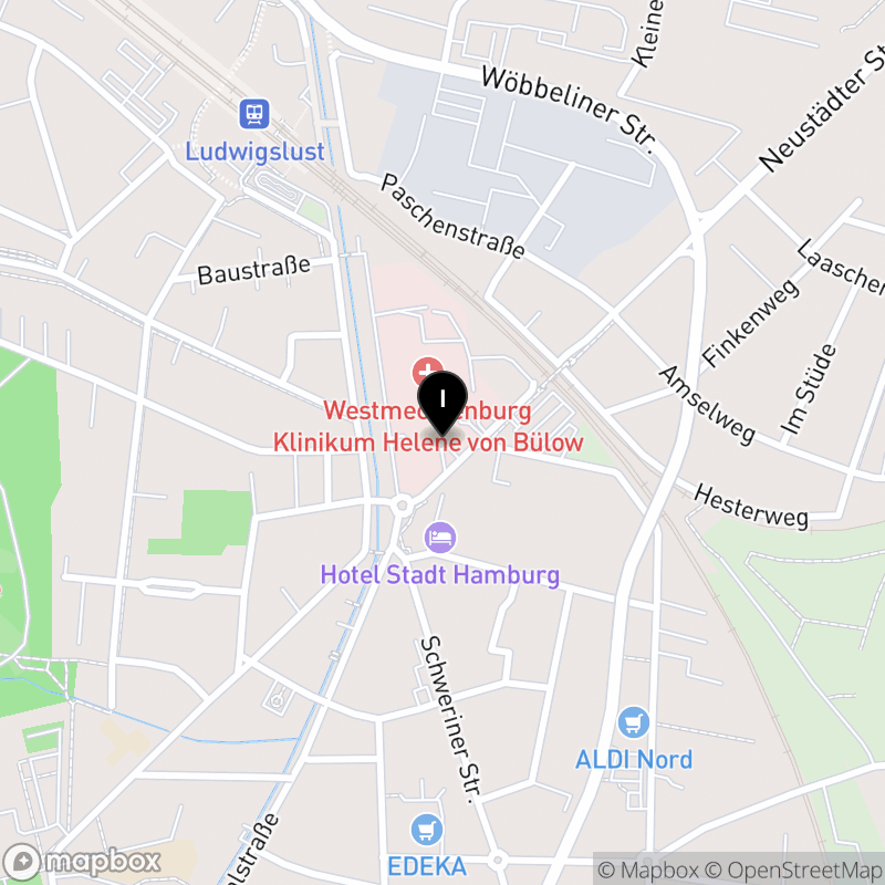 Kartenausschnitt:Berufliche Schule Westmecklenburg Klinikum Helene von Bülow