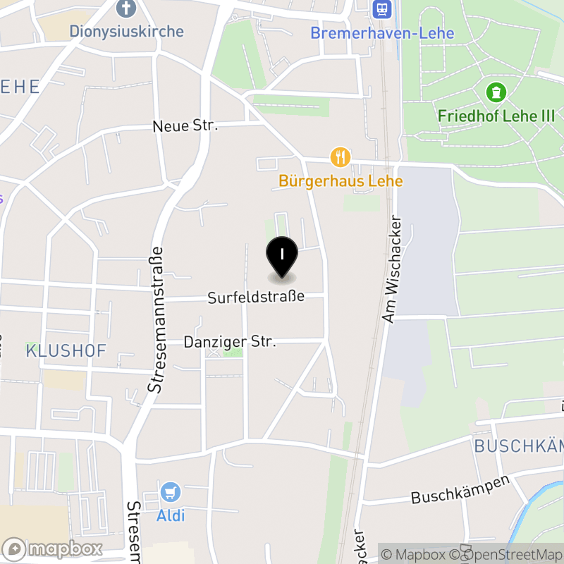 Kartenausschnitt:Ursula Kaltenstein Akademie für Gesundheit und Pflege, Pflegeschule der AWO Bremerhaven