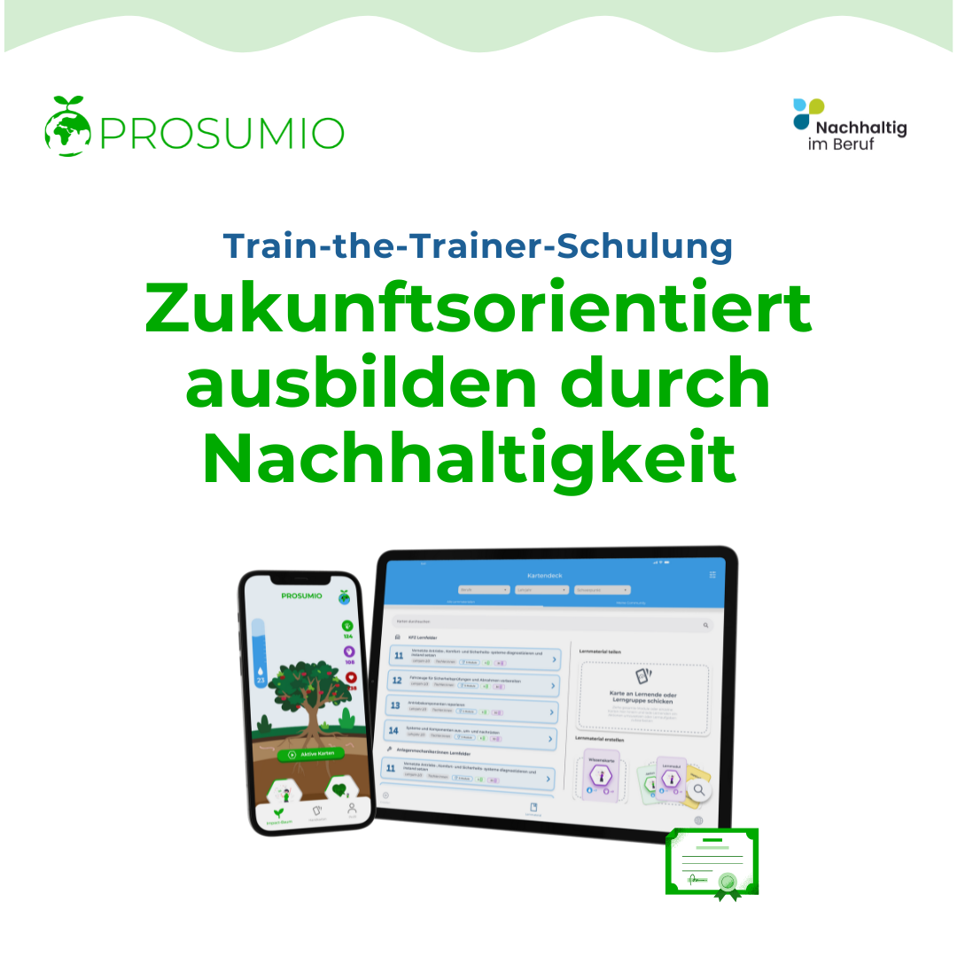 Vorschaubild für die Train-the-Trainer-Schulung zu Nachhaltigkeit von Prosumio