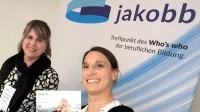 Elke Hotter und Christina Rabitsch von HubbS auf dem Jahreskongress Berufliche Bildung 2024 in Stuttgart.