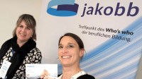 Elke Hotter und Christina Rabitsch von HubbS auf dem Jahreskongress Berufliche Bildung 2024 in Stuttgart.