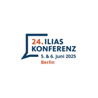 Text in eckiger Sprechblase 24. ILIAS Konferenz 5. und 6. Juni 2025 Berlin