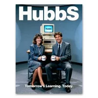 Ein Poster aus der HubbS-Kampagne, optisch angelehnt an eine Werbeanzeige der90er Jahre.