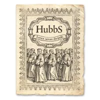 Ein Poster aus der HubbS-Kampagne, optisch angelehnt an einen Druck aus dem Humanismus um 1500.