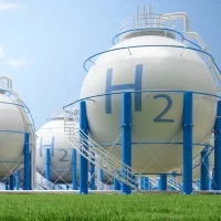 Nahaufnahme von Wasserstoffspeichern