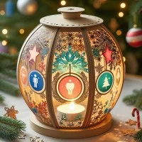 AI generiertes Bild eines festlichen Windlichts