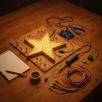 AI generiertes Bild eines leuchtenden LED-Stern 