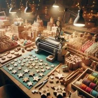 AI generiertes Bild von Weihnachtsanhängern in Kleinserie 