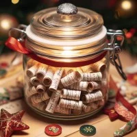 AI generiertes Bild eines Weihnachtsgeschichten-Glases