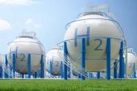 Nahaufnahme von Wasserstoffspeichern