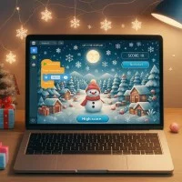 AI generiertes Bild eines winterlichen PC-Games