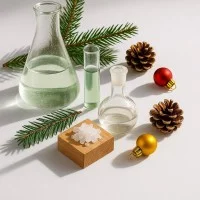 AI generiertes Bild eines Laborversuches mit Weihnachtsdeko