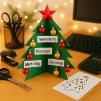 AI generiertes Bild eines Papercraft-Weihnachtsbaums 