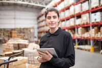 Auszubildende im Lager