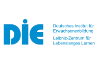 Schrift in Blau: DIE - Deutsches Institut für Erwachsenenbildung, Leibniz-Zentrum für Lebenslanges Lernen