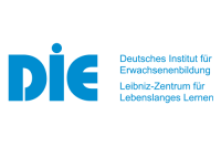 Schrift in Blau: DIE - Deutsches Institut für Erwachsenenbildung, Leibniz-Zentrum für Lebenslanges Lernen