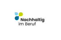 blau-günes Symbol und Text Nachhaltig im Beruf