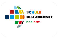 Buntes Logo des Landesprogramm Schule der Zukunft zu BNE in NRW