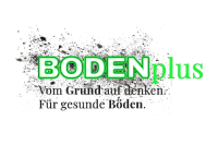 Logo von BODENplus. Vom Grund auf denken. Für gesunde Böden.