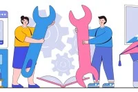 Illustrationen zu Online-Workshop, Berufsausbildung und Foto-Workshop