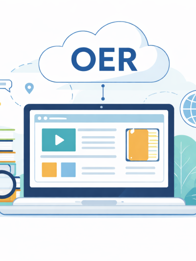 Grafische Darstellung eines Laptops und OER.
